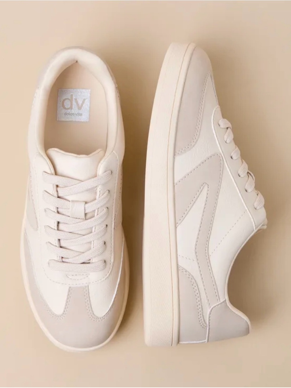 NEW DV by Dolce Vita Voyage Sneakers - Bone / Cream - Size 9